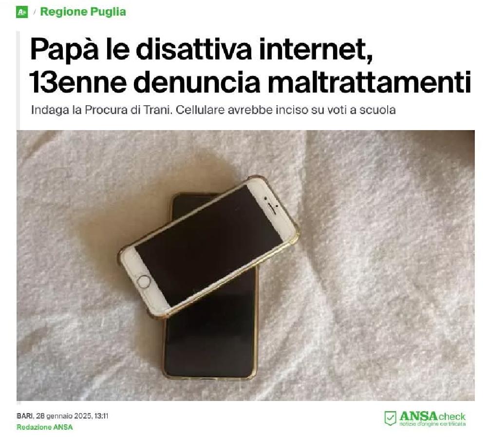 Papà le disattiva internet, 13enne denuncia maltrattamenti